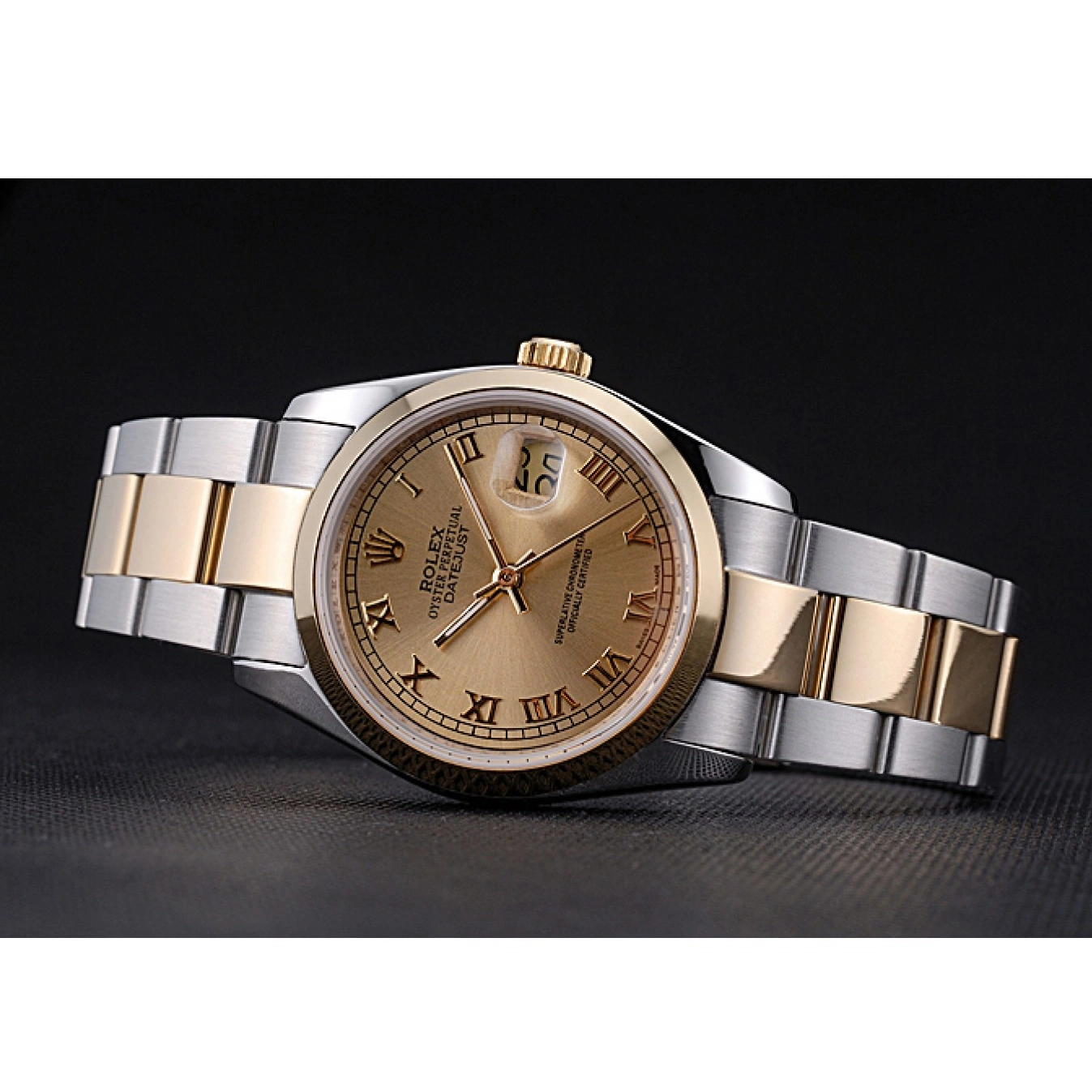 Aaa fake watches Case Gold Steel And Rolex Gold Stainless Dial 622265 Datejust 0801